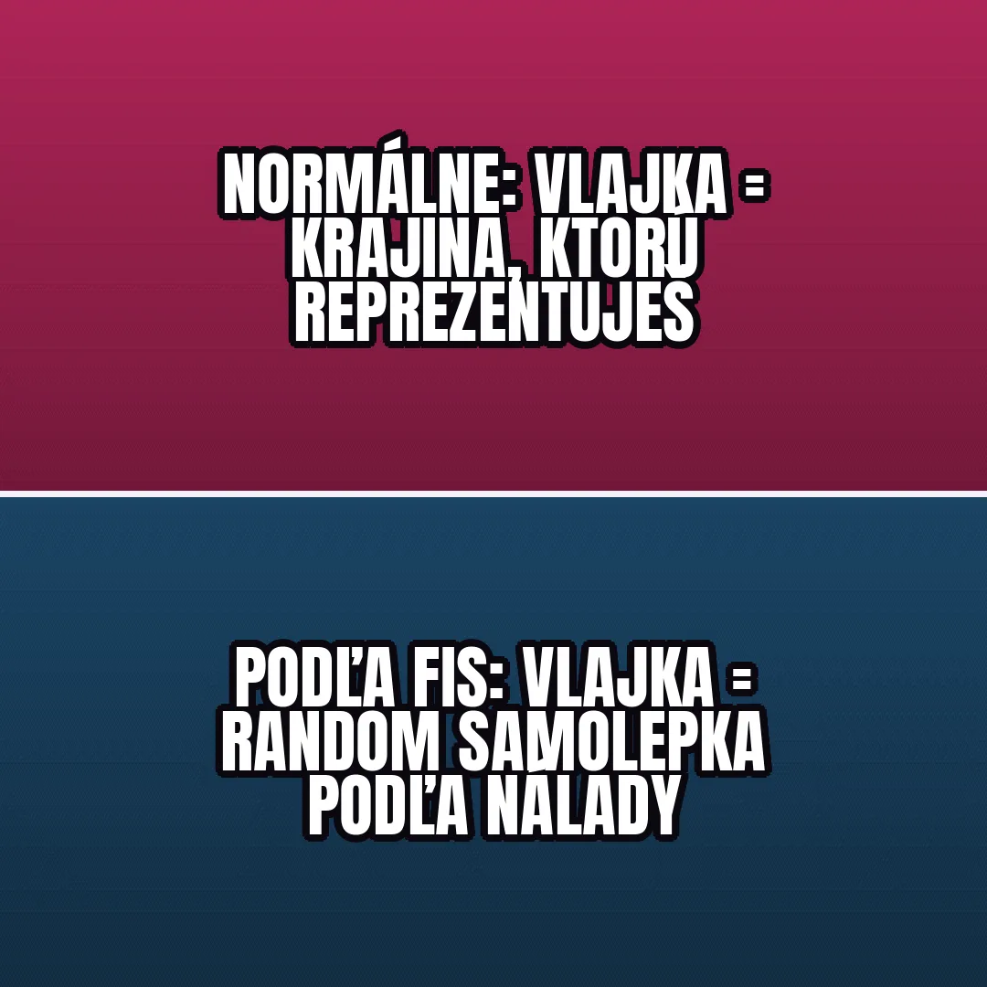 Porovnanie – hore krajina a jej vlajka, dole samolepky vlajok podľa chuti
